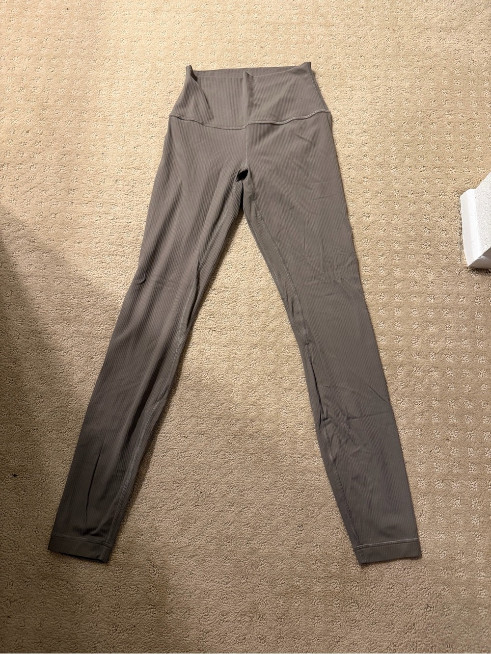 lululemon High Rise Align Ribbed Leggings in Taupe